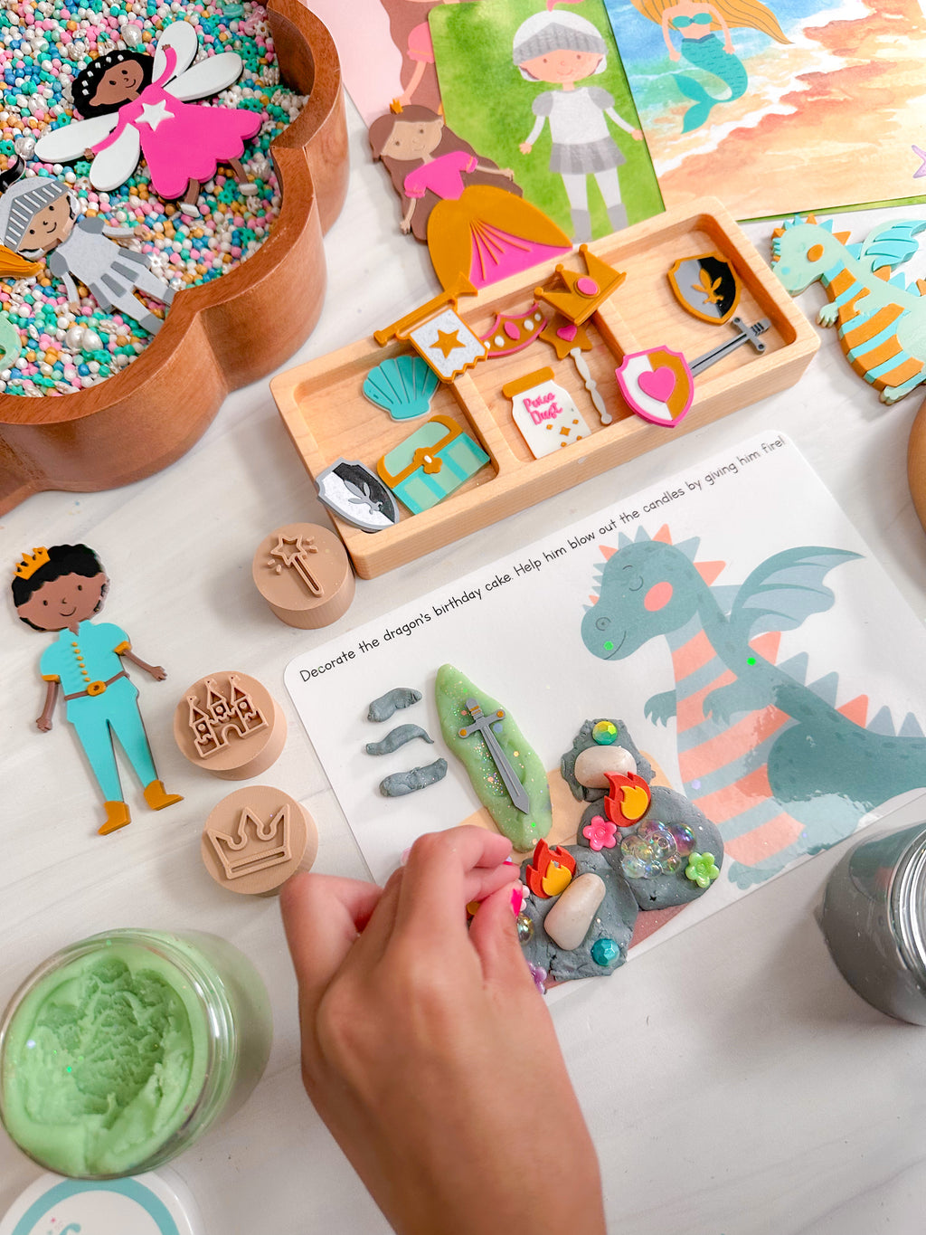 Instant Digital Download - Enchanted Castles Playdough Mats by Victoria