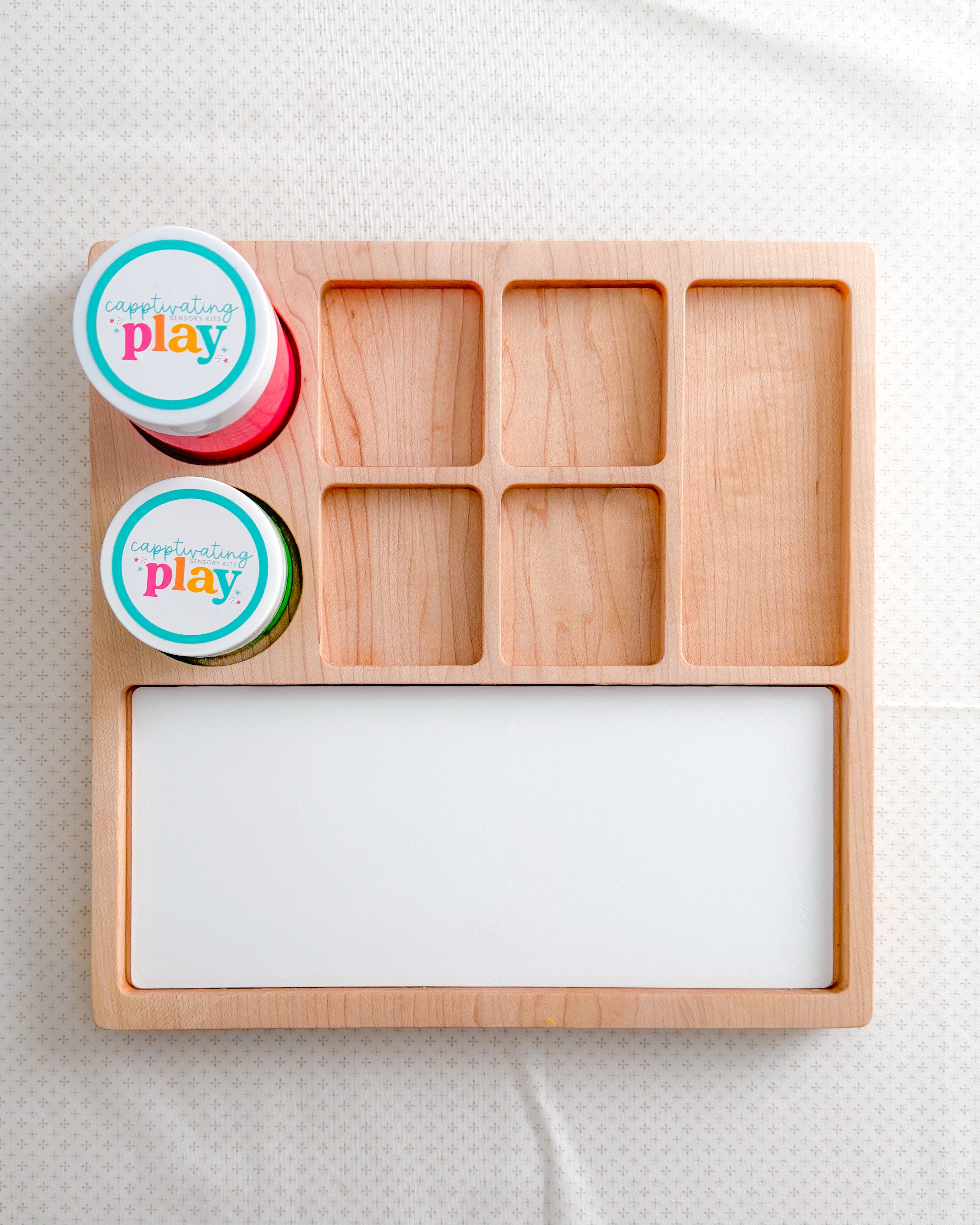 10.75" Custom Wooden Playdough Tray with Insert (PRE-ORDER)