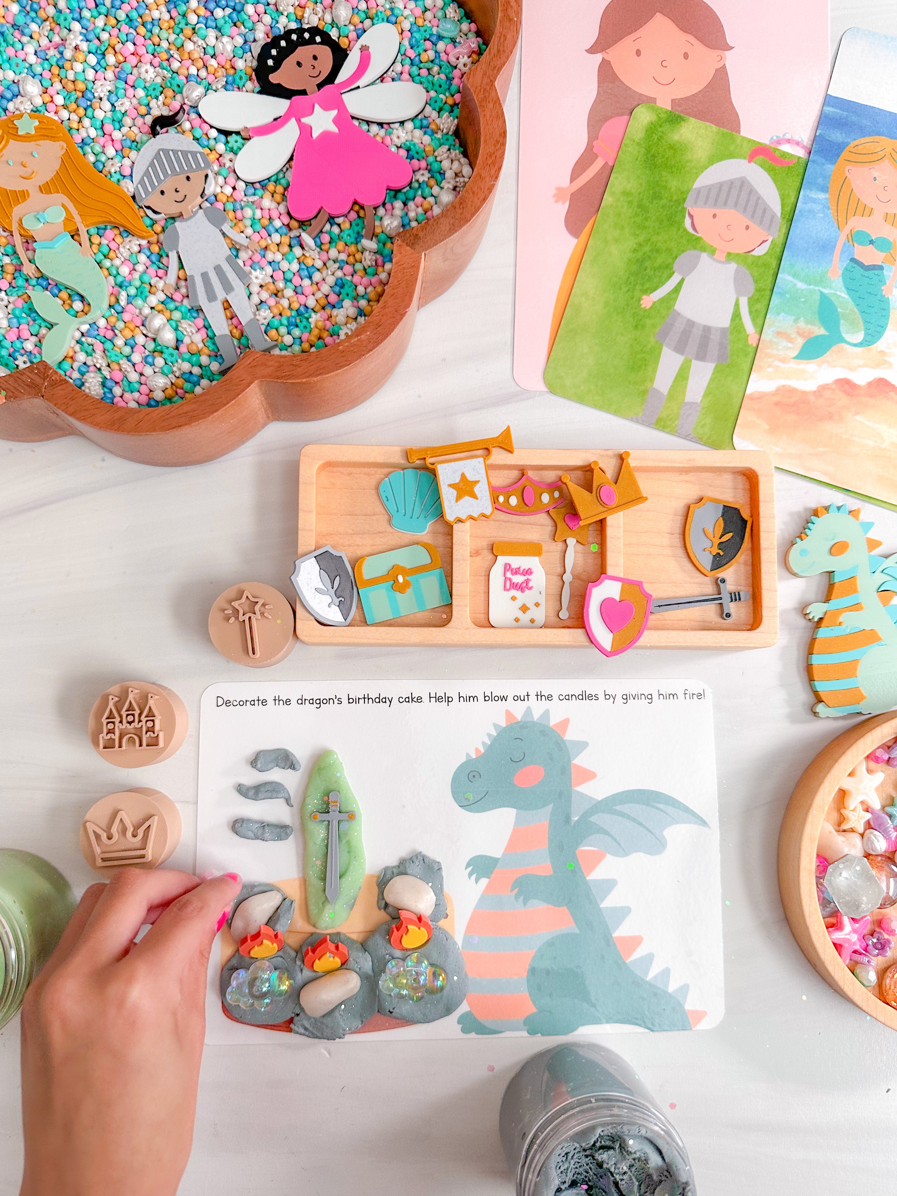 Instant Digital Download - Enchanted Castles Playdough Mats by Victoria