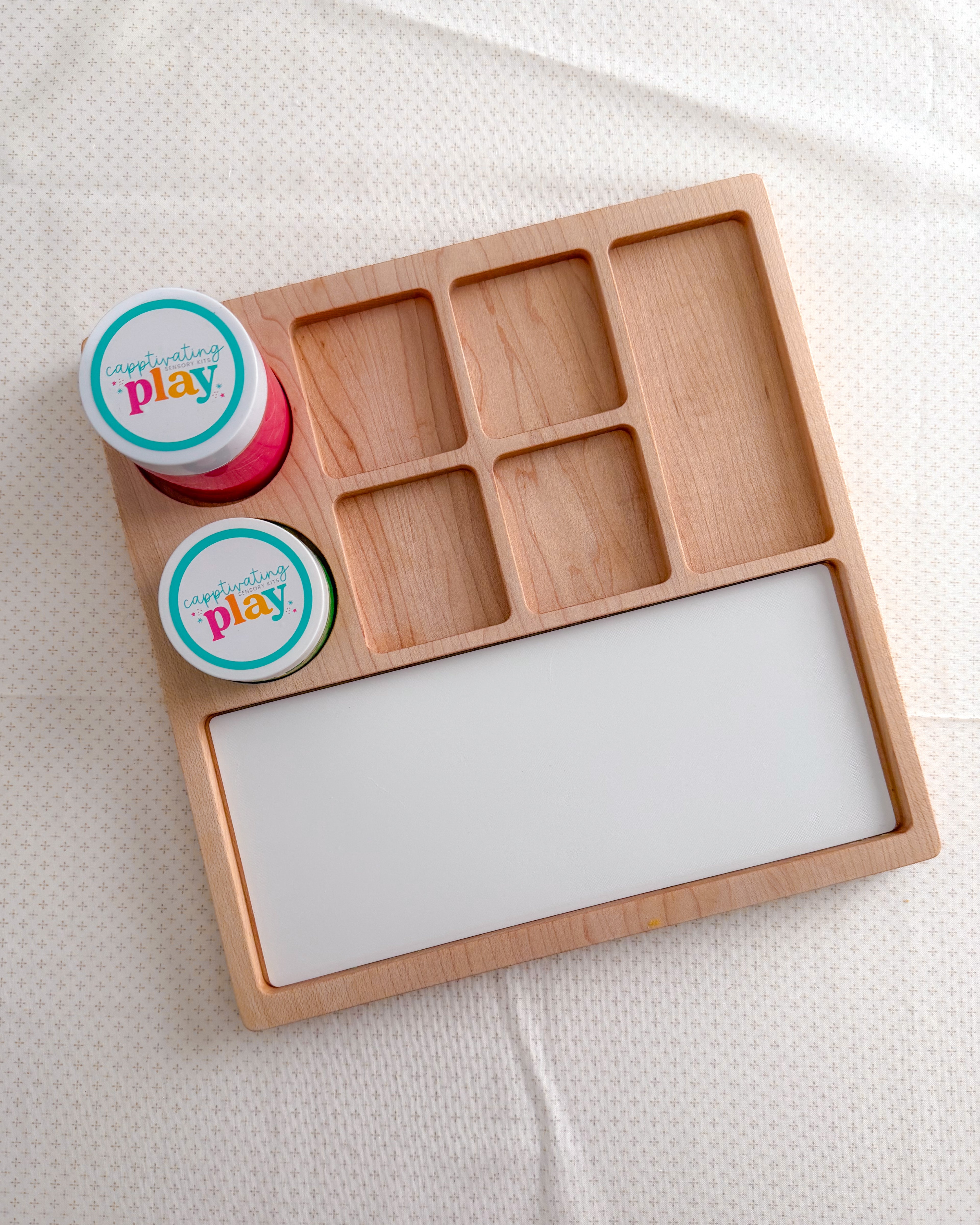 10.75" Custom Wooden Playdough Tray with Insert (PRE-ORDER)